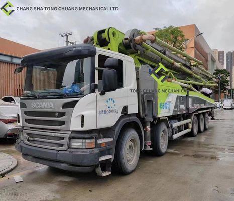 2018 SCANIA الشاسيه Zoomlion مستعملة شاحنة مضخة الخرسانة 63 م